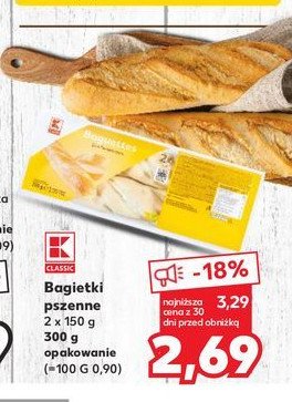 Bagietki pszenne K-classic promocja w Kaufland