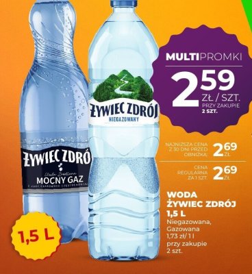 Woda Żywiec Zdrój niegazowana 1,5 l promocja w Duży Ben