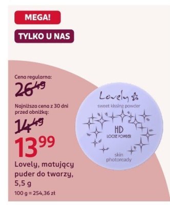 Puder do twarzy Lovely, matujący, 5,5 g promocja w Rossmann