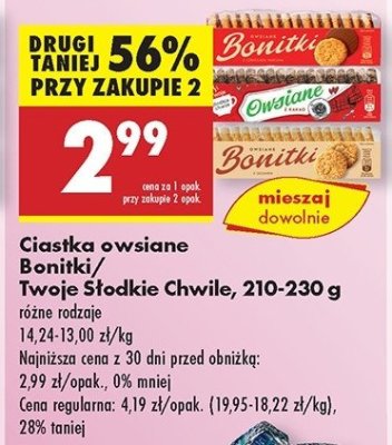 Ciastka owsiane zbożowe Bonitki promocja