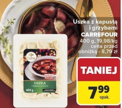 Uszka z kapustą i grzybami CARREFOUR 400 g promocja w Carrefour