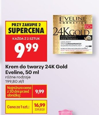 Krem do twarzy 24K Gold różne rodzaje promocja w Biedronka