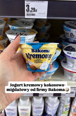 Jogurt kremowy kokosowo-migdałowy Bakoma promocja w Intermarche