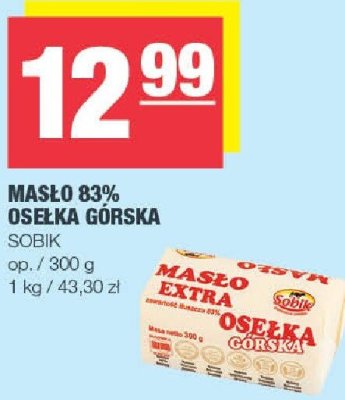 Masło 83% Osełka Górska Sobik promocja w SPAR