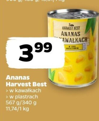 Ananas Harvest Best (w kawałkach, w plastrach) promocja w Netto