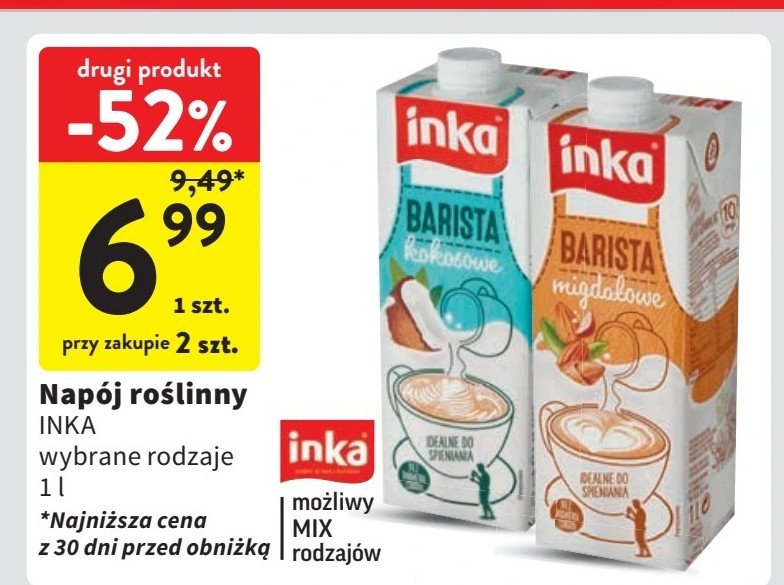 Napój kokosowy barista Inka kokosowe Inka dobra w swej naturze promocja