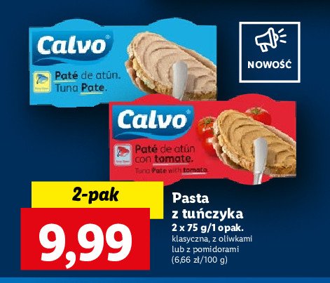 Pasta z tuńczyka klasyczna Calvo promocja