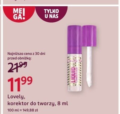 Korektor Lovely do twarzy, 8 ml promocja w Rossmann