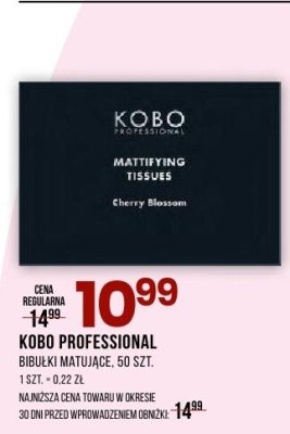 Bibułki matujące KOBO Professional Mattifying Tissues promocja w Drogerie Natura