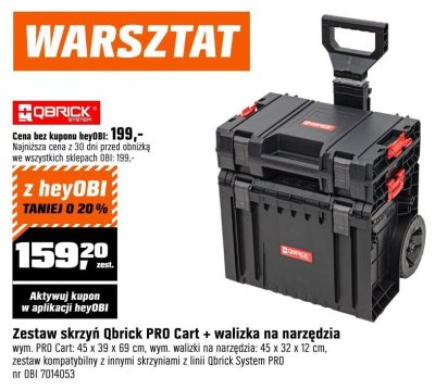Zestaw skrzyń Qbrick PRO Cart + walizka na narzędzia promocja w OBI