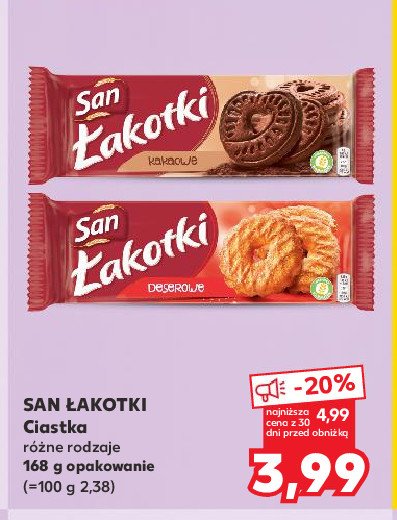 Ciastka deserowe San łakotki promocja w Kaufland