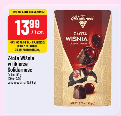 Złota wiśnia w likierze Solidarność promocja