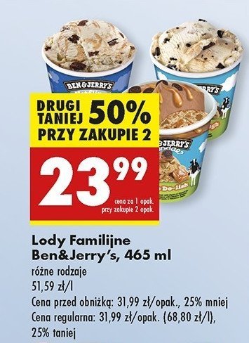 Lody cookie dough Ben & jerry's promocja