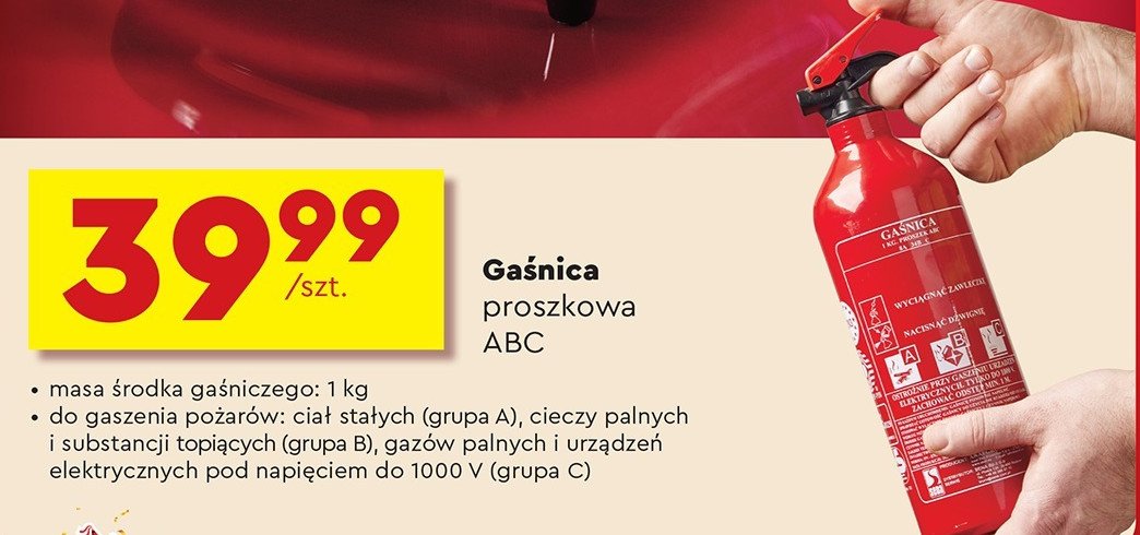 Gaśnica proszkowa abc Sena promocja w Biedronka