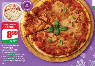 Pizza chłodzona Freiberger różne rodzaje promocja w Dino
