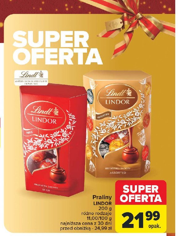 Bombonierka assorted Lindt lindor promocja w Carrefour Market