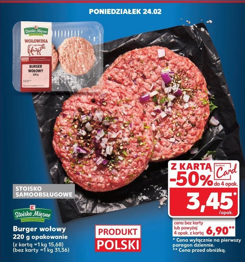 Burger wołowy Stoisko mięsne promocja