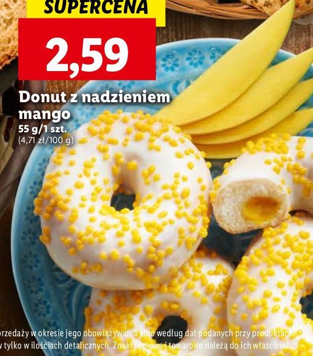 Donut z nadzieniem mango promocja