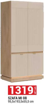 Szafa MI 08 95,5x193,5x55,5 cm MILTON promocja w Merkury Market