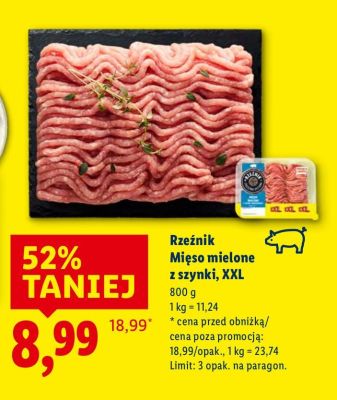 Mięso mielone Rzeźnik Mięso mielone z szynki, XXL promocja w Lidl