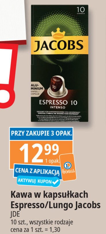 Kawa w kapsułkach strong 8 Jacobs lungo promocja