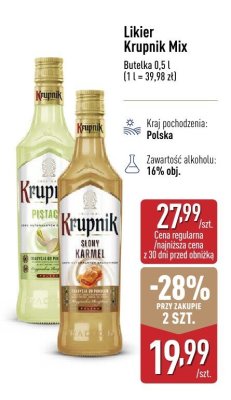 Likier Krupnik Mix słony karmel promocja w Aldi