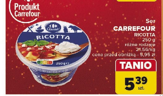 Ser ricotta Carrefour classic promocja w Carrefour