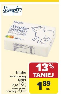 Smalec wieprzowy SIMPL promocja w Carrefour