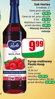 Syrop malinowy Paola Hoop promocja w Dino