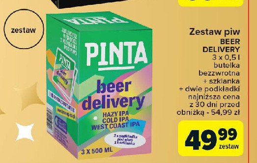 Zestaw piw beer delivery + dwie podkładki PINTA ZESTAW promocja