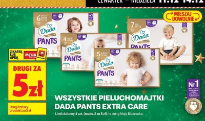 Pieluchomajtki Dada Pants Extra Care rozmiar 5 promocja w Biedronka