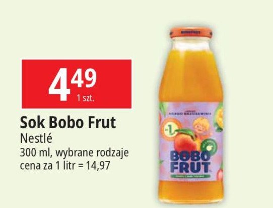 Sok brzoskwinia-mango Bobo frut promocja