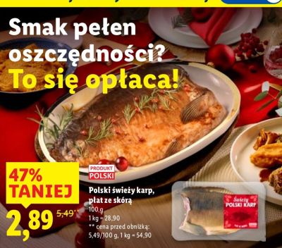 Karp Polski świeży karp, płat ze skórą promocja w Lidl