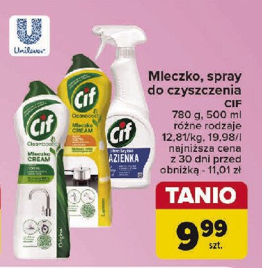 Mleczko do czyszczenia z mikrokryształkami Cif cream promocja w Carrefour