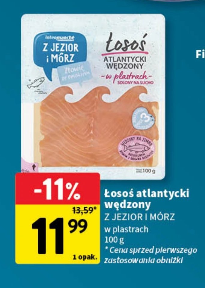 Łosoś wędzony Z jezior i mórz promocja w Intermarche