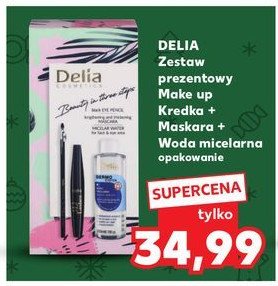 Zestaw w pudełku piękne spojrzenie woda micelarna 200 ml + maskara 3d lashes 12 ml + kredka do oczu czarna DELIA ZESTAW promocja w Kaufland