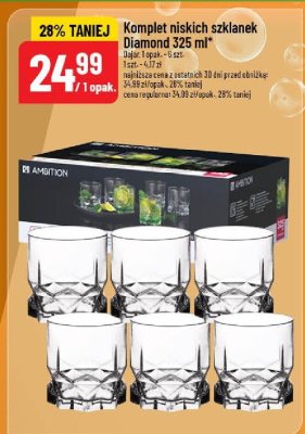 Komplet niskich szklanek 6 szt. Diamond promocja w POLOmarket