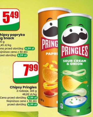 Chipsy Pringles 2 rodzaje promocja w Dino