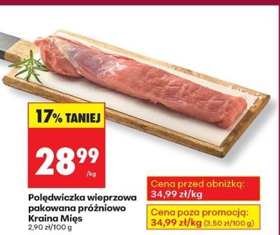 Polędwiczka wieprzowa pakowana próżniowo  promocja w Biedronka