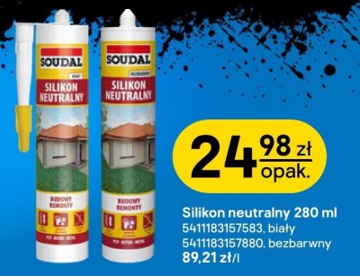 Silikon neutralny 280 ml Soudal biały promocja w Castorama