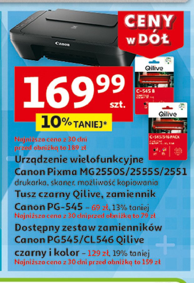 Tusz canon 546 xl Qilive promocja w Auchan