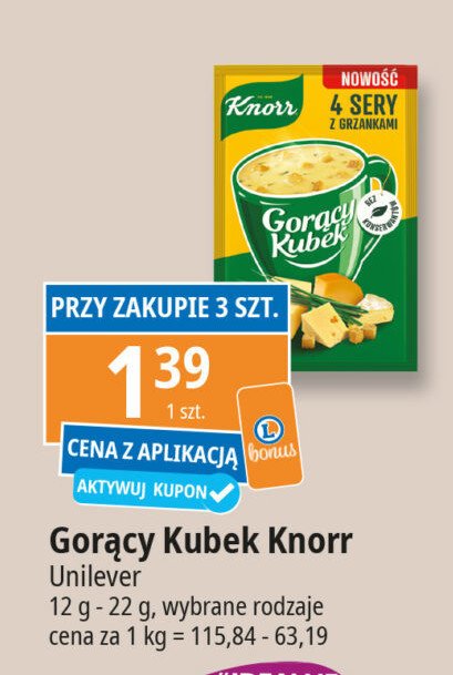 4 sery z grzankami Knorr gorący kubek promocja