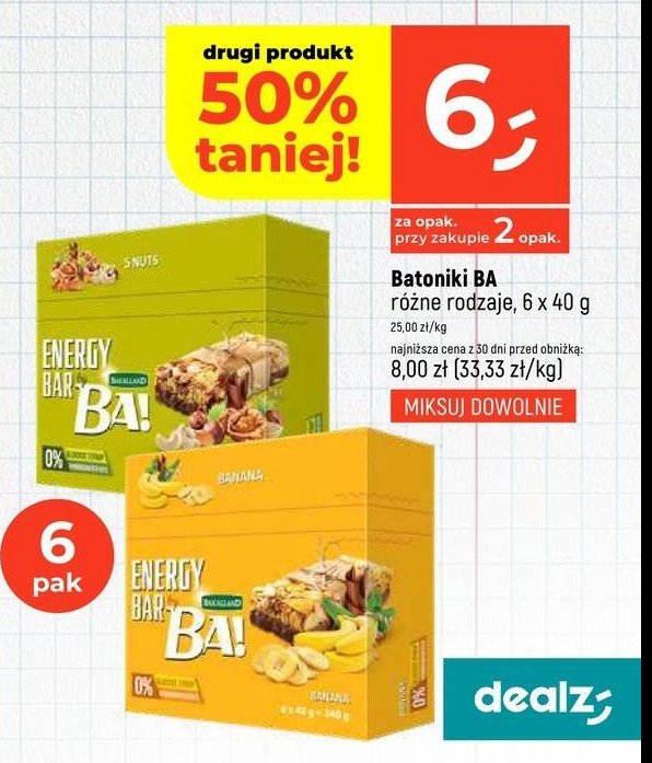 Baton z bananem i czekolada Bakalland ba! promocja