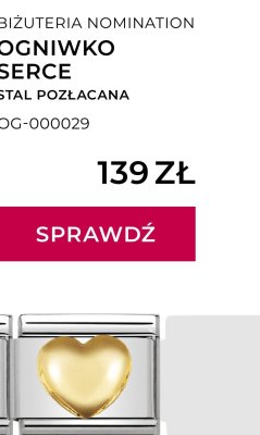 Ogniwko serce, stal pozłacana promocja w Briju