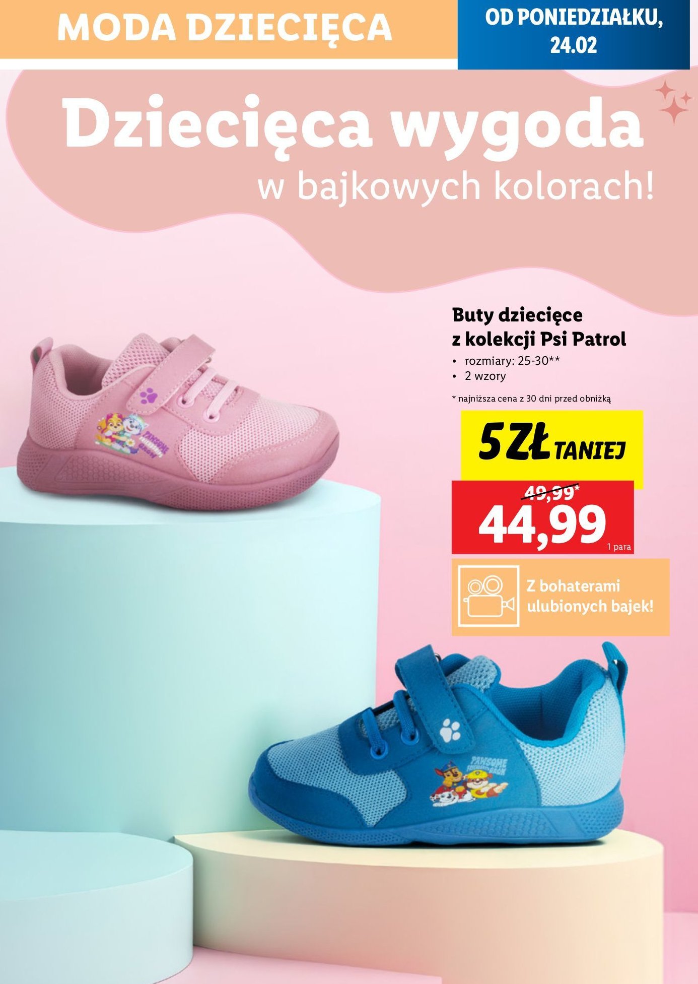 Buty dziecięce psi patrol promocja w Lidl