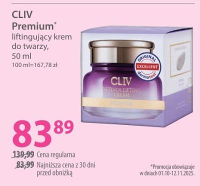 Krem CLIV Premium liftingujący krem do twarzy promocja w Hebe