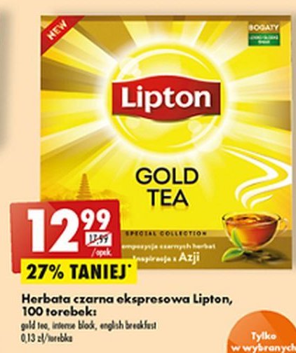 Herbata Lipton intense black promocje