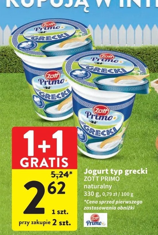 Jogurt grecki Zott primo promocja w Intermarche