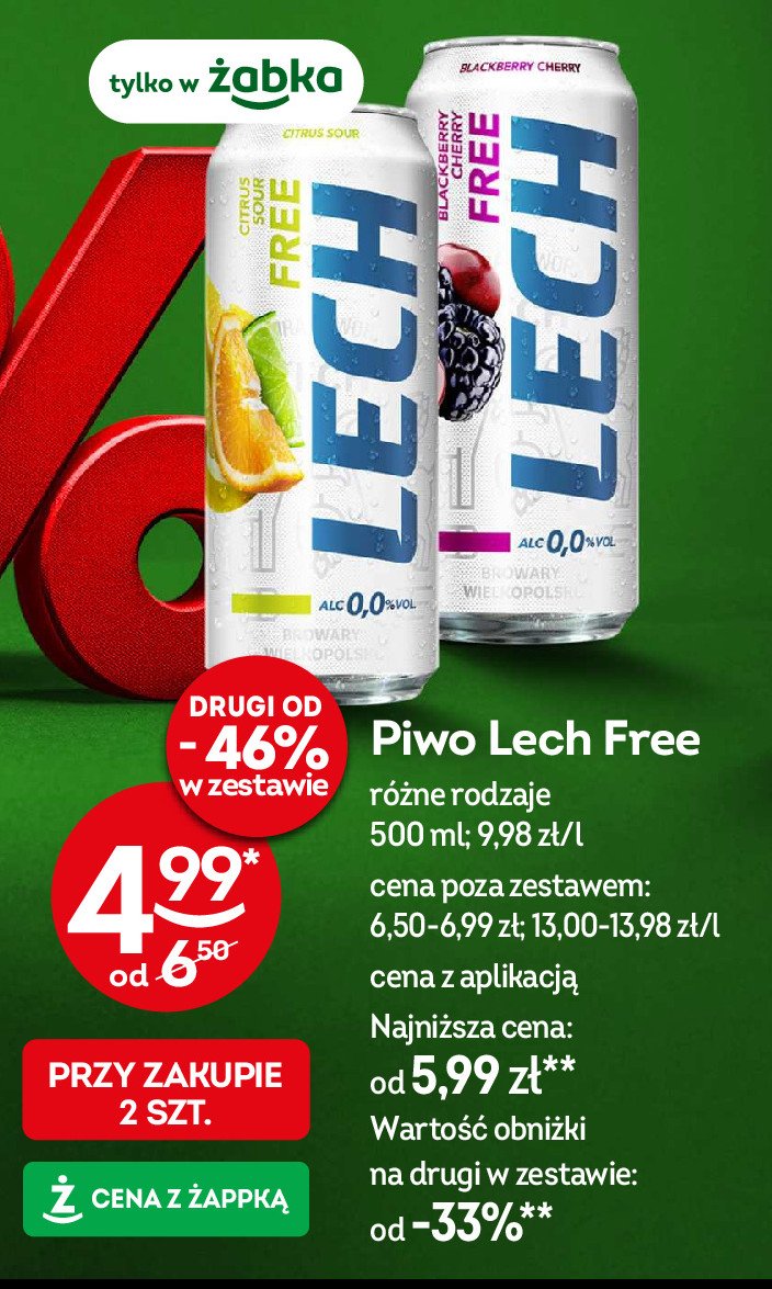 Piwo Lech free blackberry cherry promocja w Żabka