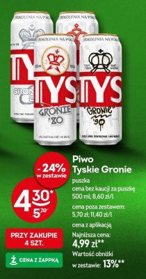 Piwo Tyskie Gronie promocja w Żabka